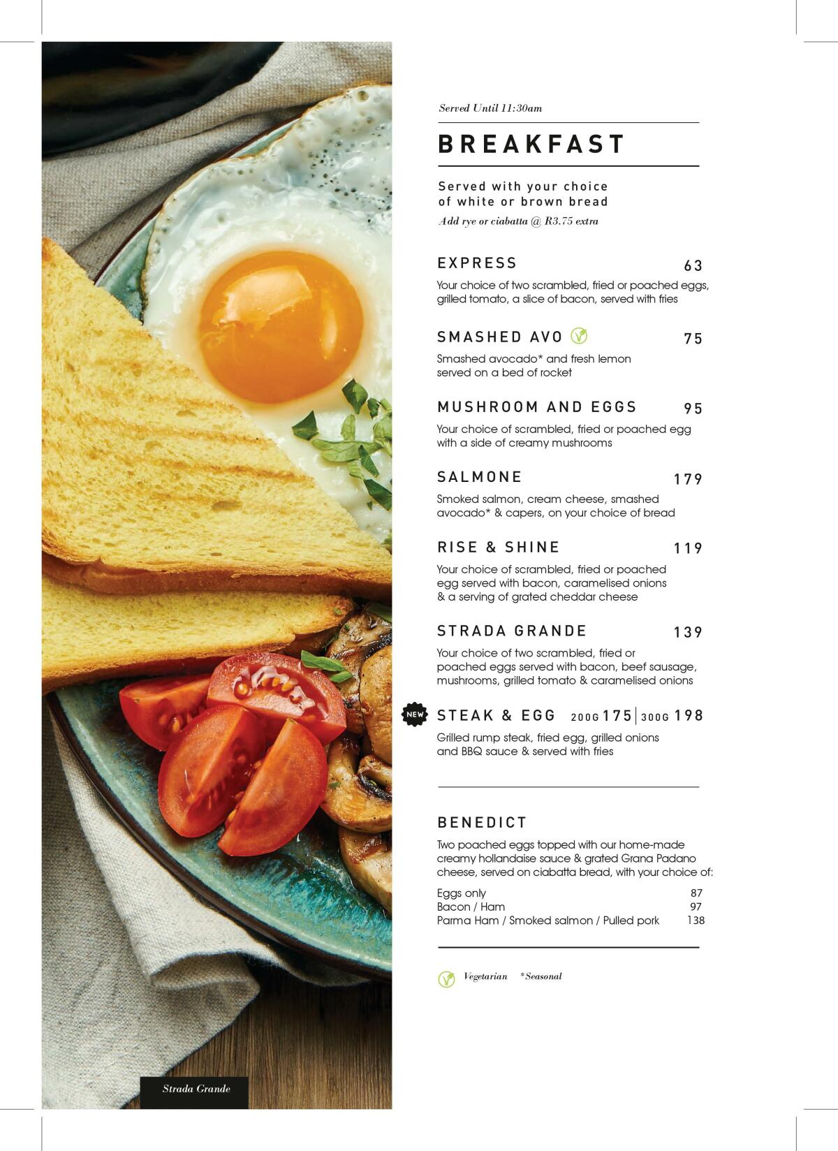 La Strada Menu