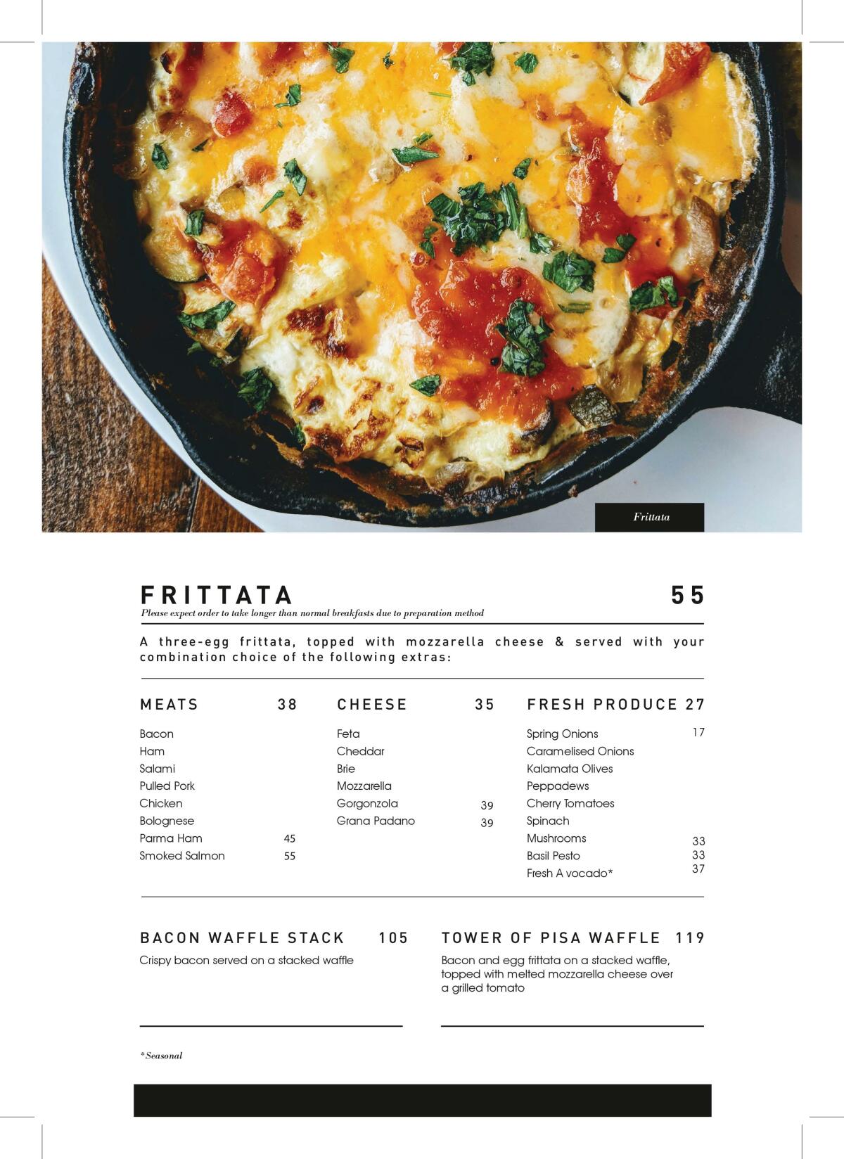 La Strada Menu