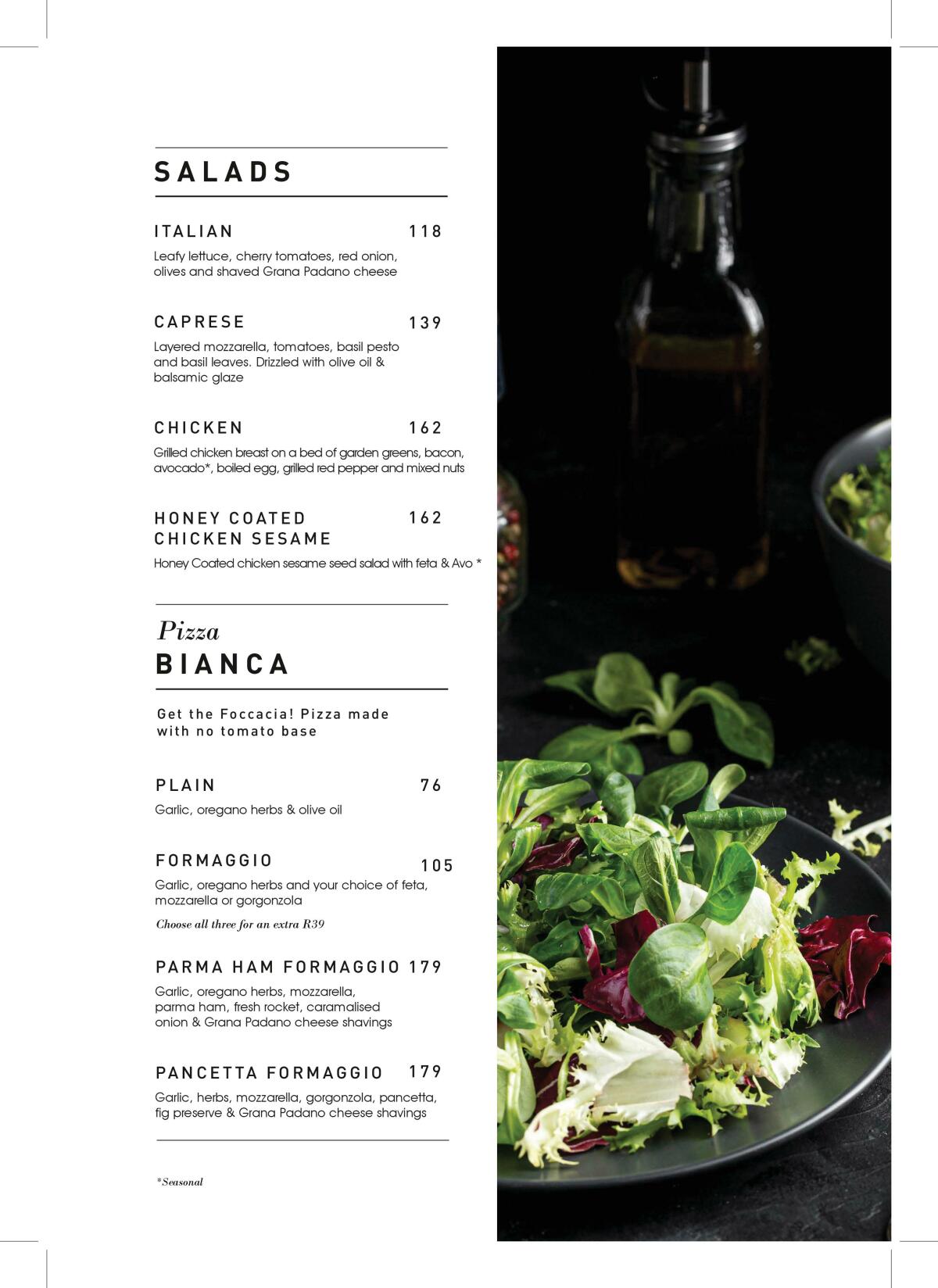 Strada West Menu La Strada Menu