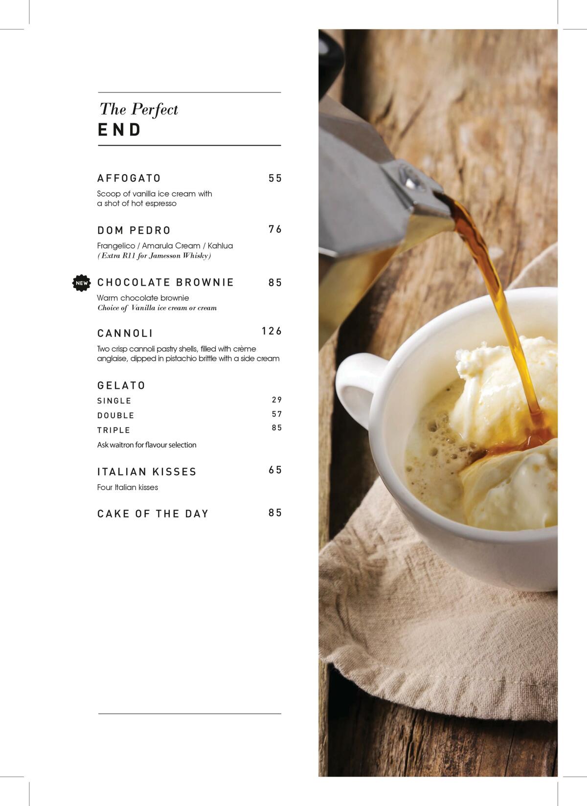 La Strada Menu