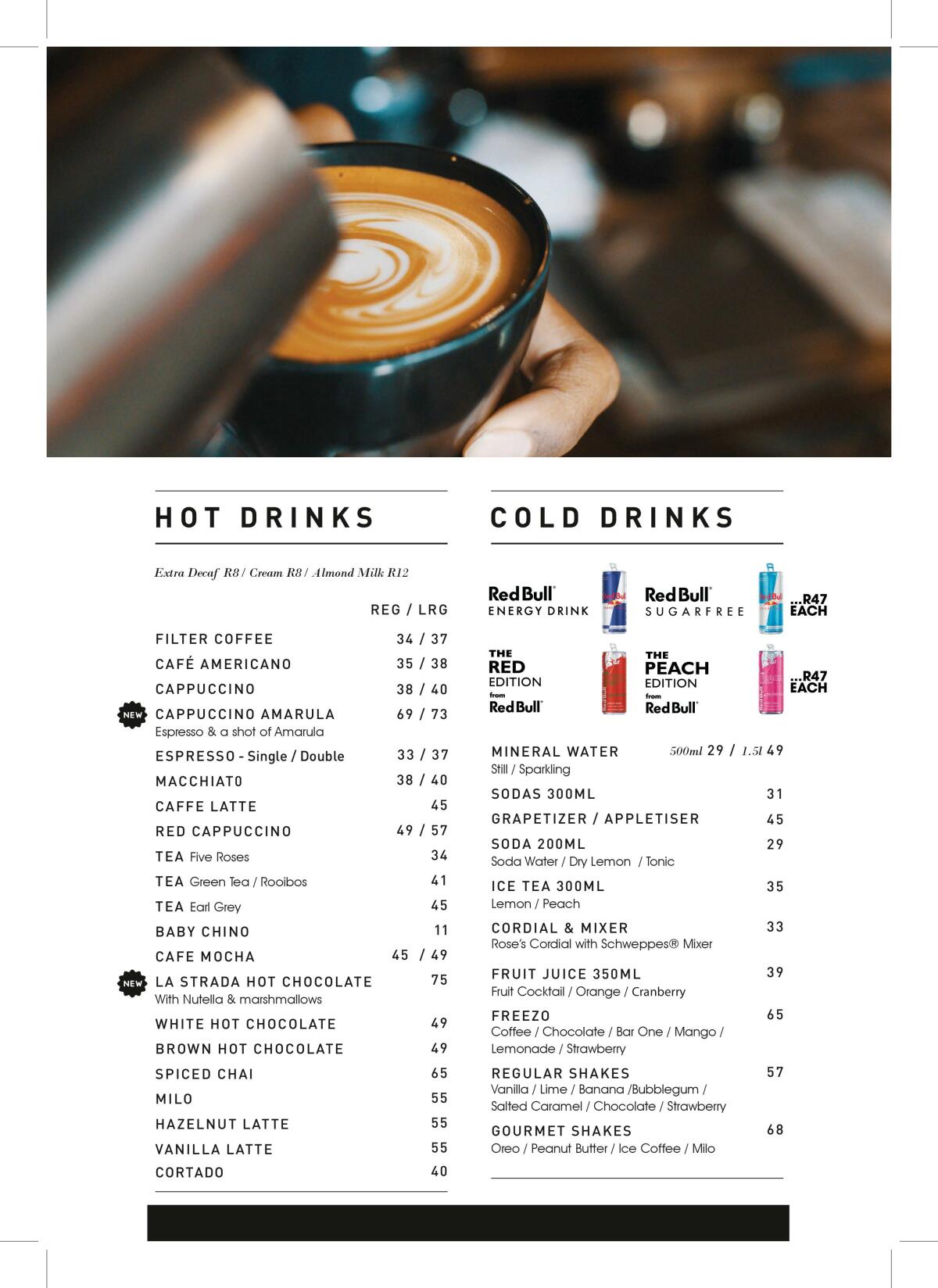 La Strada Menu